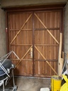 Stock Liège - double porte extérieure en bois tropical (type Afzélia)