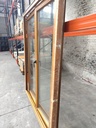 Porte-fenêtre en bois verni couleur chêne clair (L) 