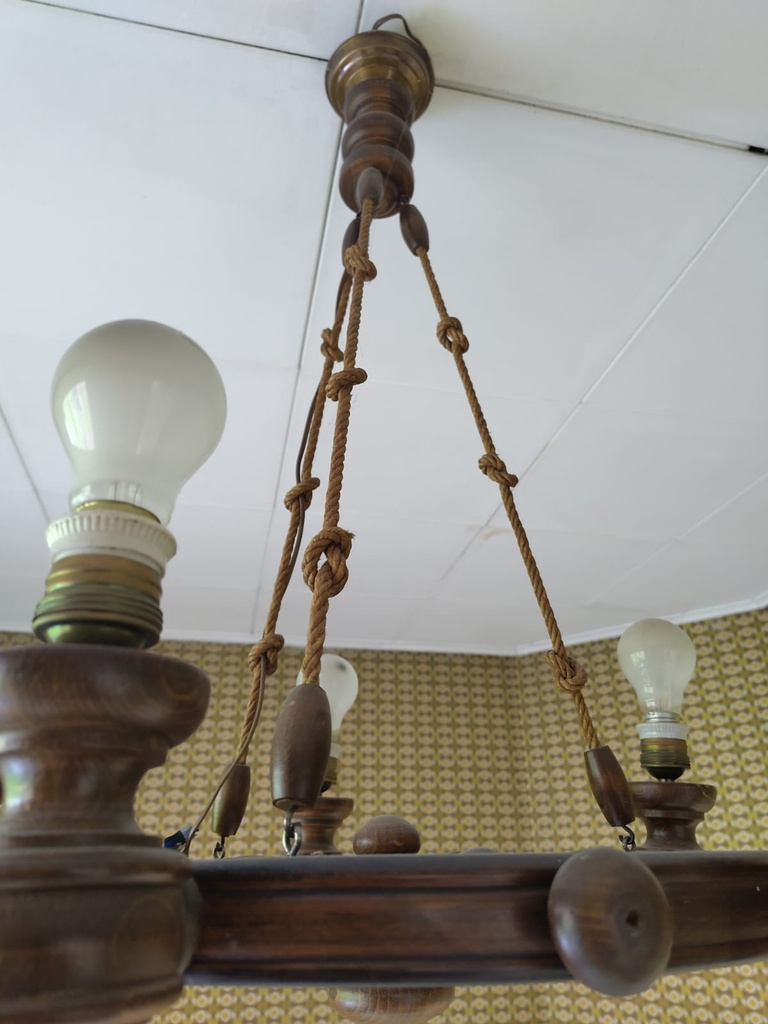 Lustre en bois style gouvernail marin (L) 