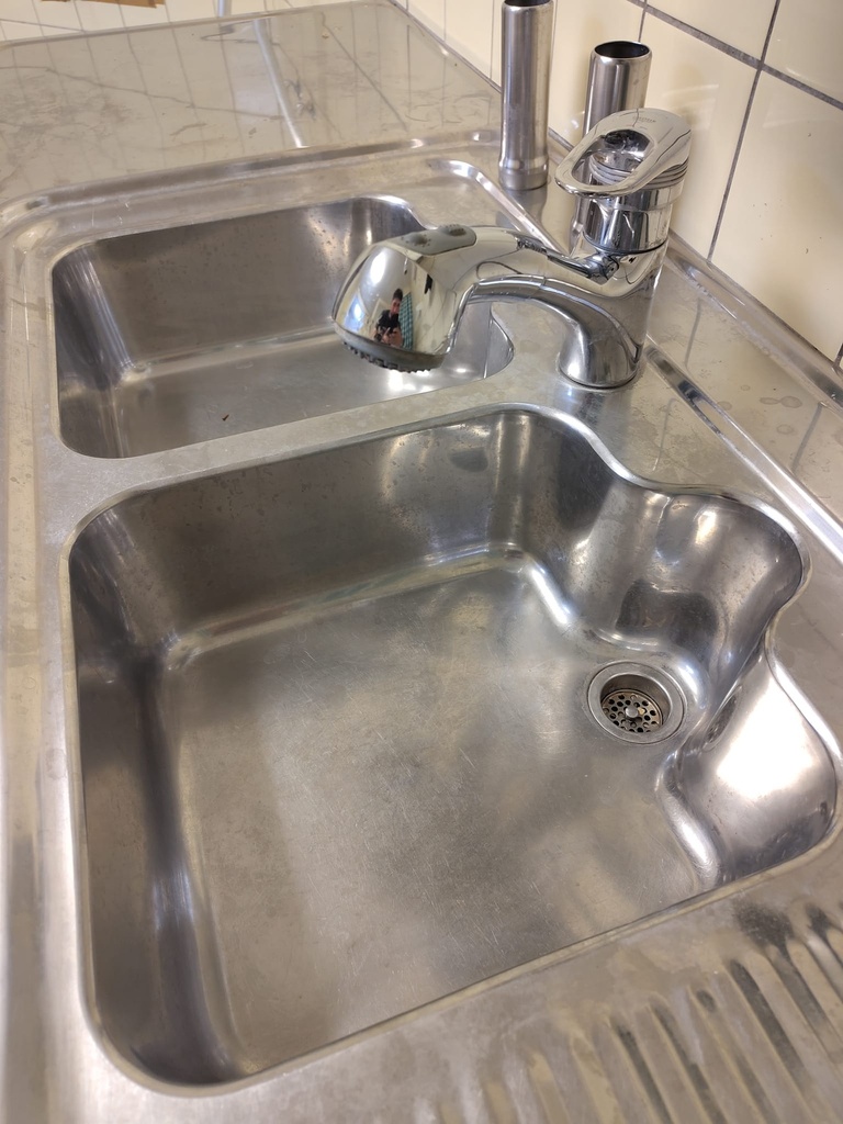 Evier en inox avec double bac (L) 