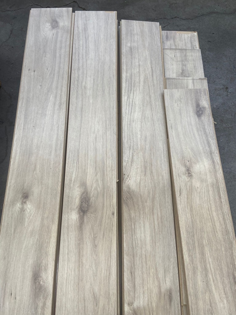 Plancher stratifié imitation bois gris (L) 