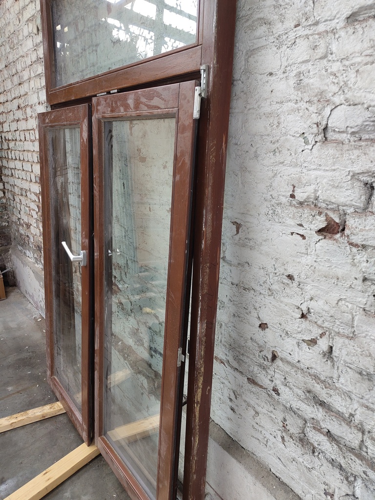 Châssis Afzelia 2 vantaux et 1 imposte (L) 