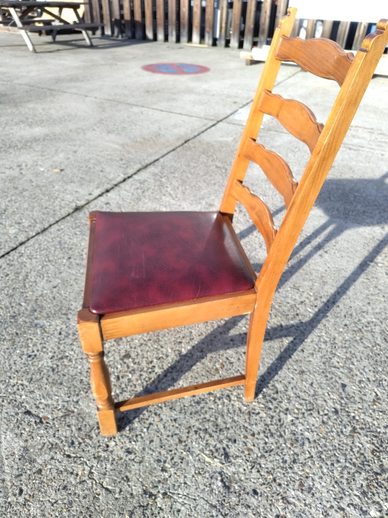 Chaise bois & cuir 96x46x43 cm (L) 