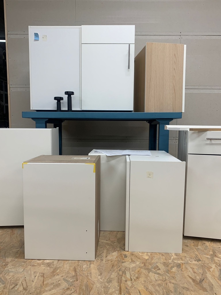 Caissons de cuisine neufs - blanc/chêne