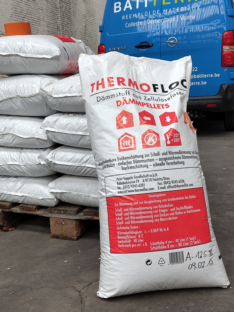 Stock Liège - Granulés isolants Thermofloc