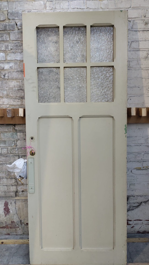 Porte ancienne vitrée en bois (L) 