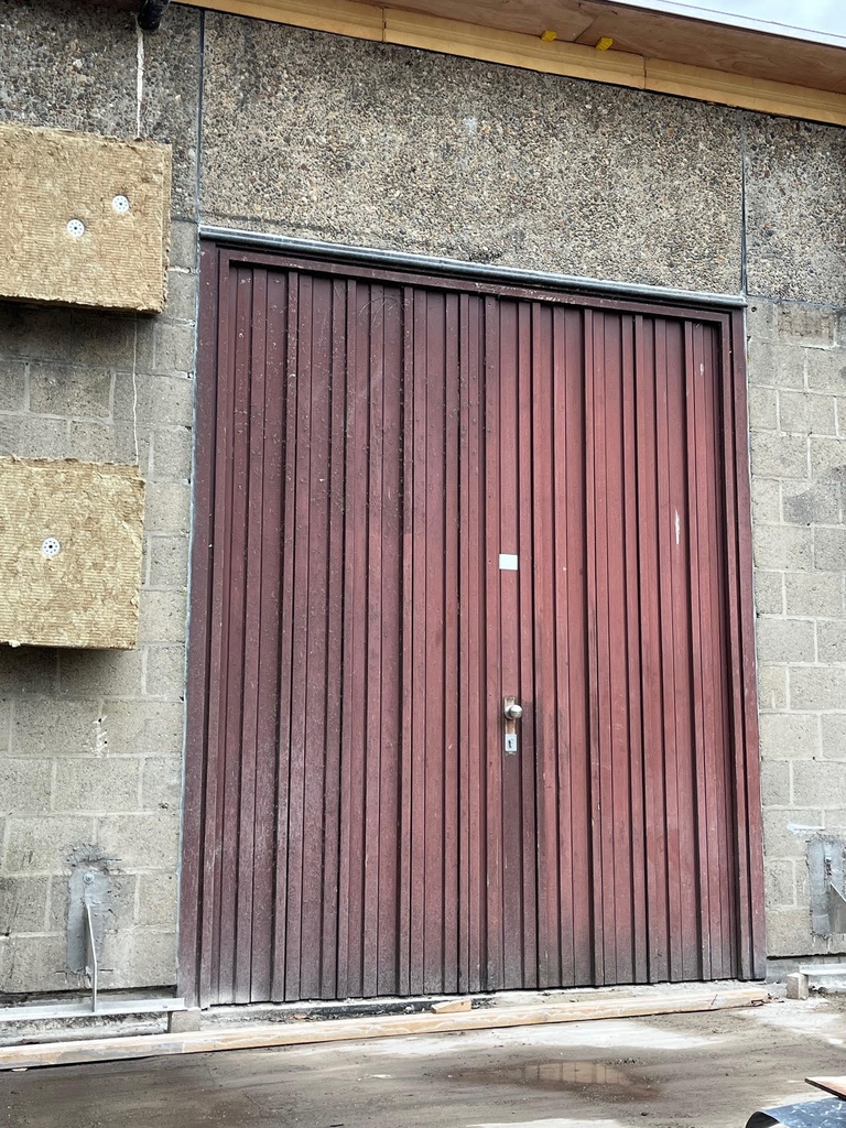 Double porte extérieure en bois tropical (type Afzélia) (L)