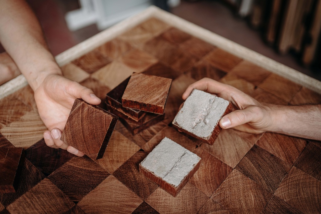Carreaux en bois de bout - Afzelia - Parquet