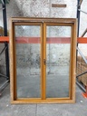 Porte-fenêtre en bois verni couleur chêne clair (Lg) 