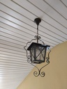 Lanterne en métal forgé et verre texturé (L)   