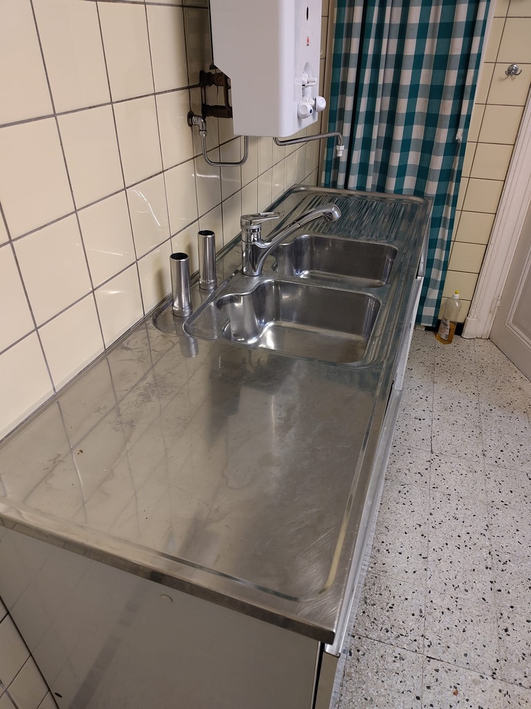 Evier en inox avec double bac (L) 