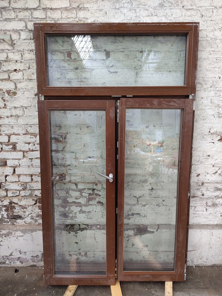 Châssis Afzelia 2 vantaux et 1 imposte (L) 