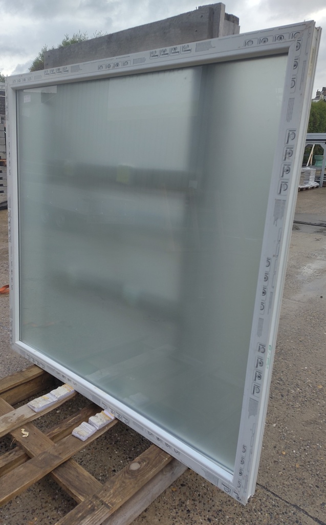 Châssis de fenêtre PVC blanc avec vantail fixe (L) 