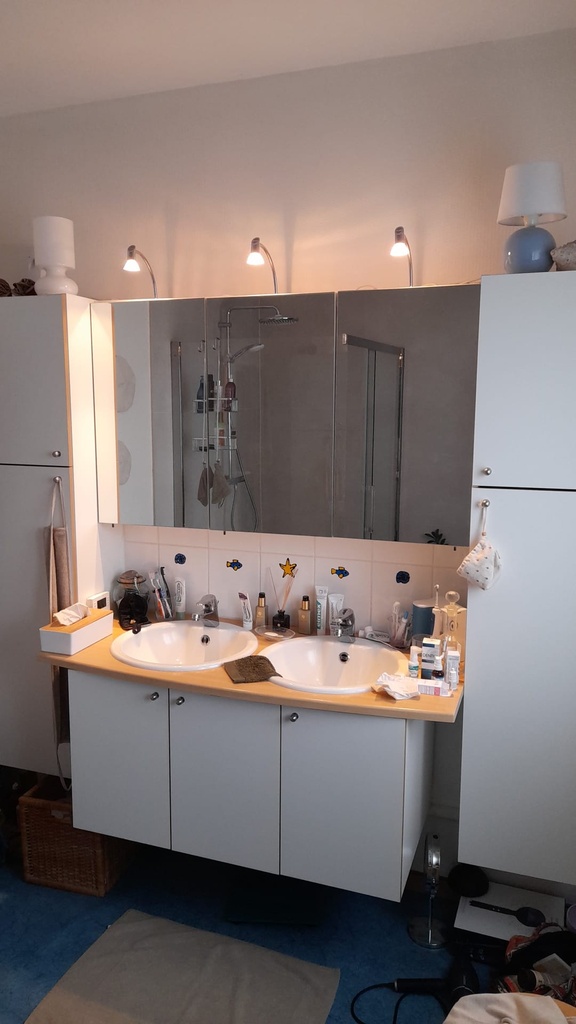 Ensemble de salle de bain 2 vasques (L) 