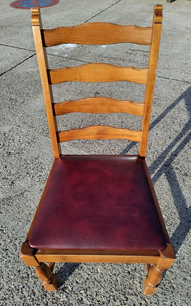 Chaise bois & cuir 96x46x43 cm (L) 