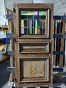 Porte bois vitrée - 12 carreaux colorés 202 x 93 x 4 cm (L)