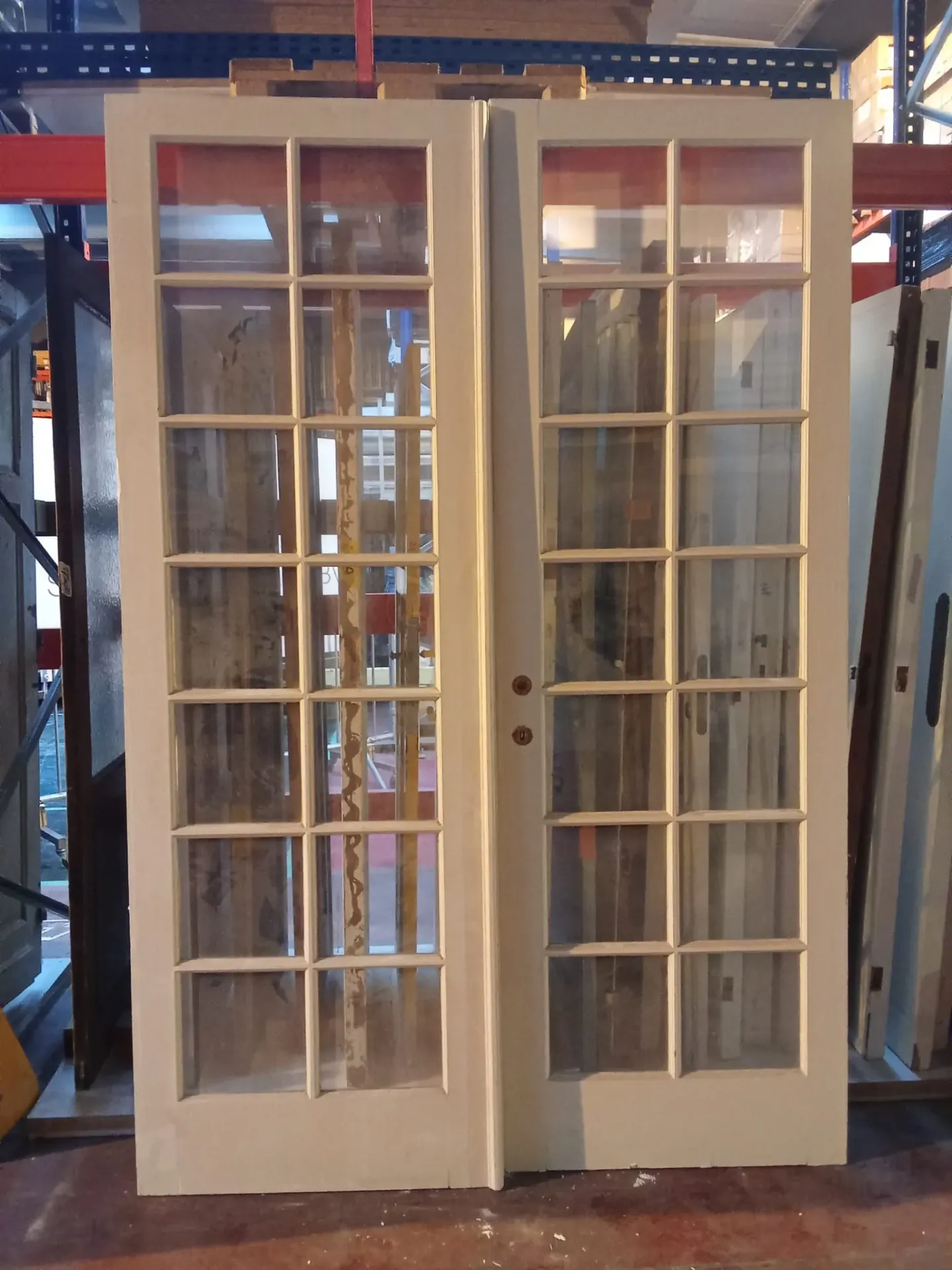 Double porte vitrée 14 carreaux -163*246 (avec cadre)