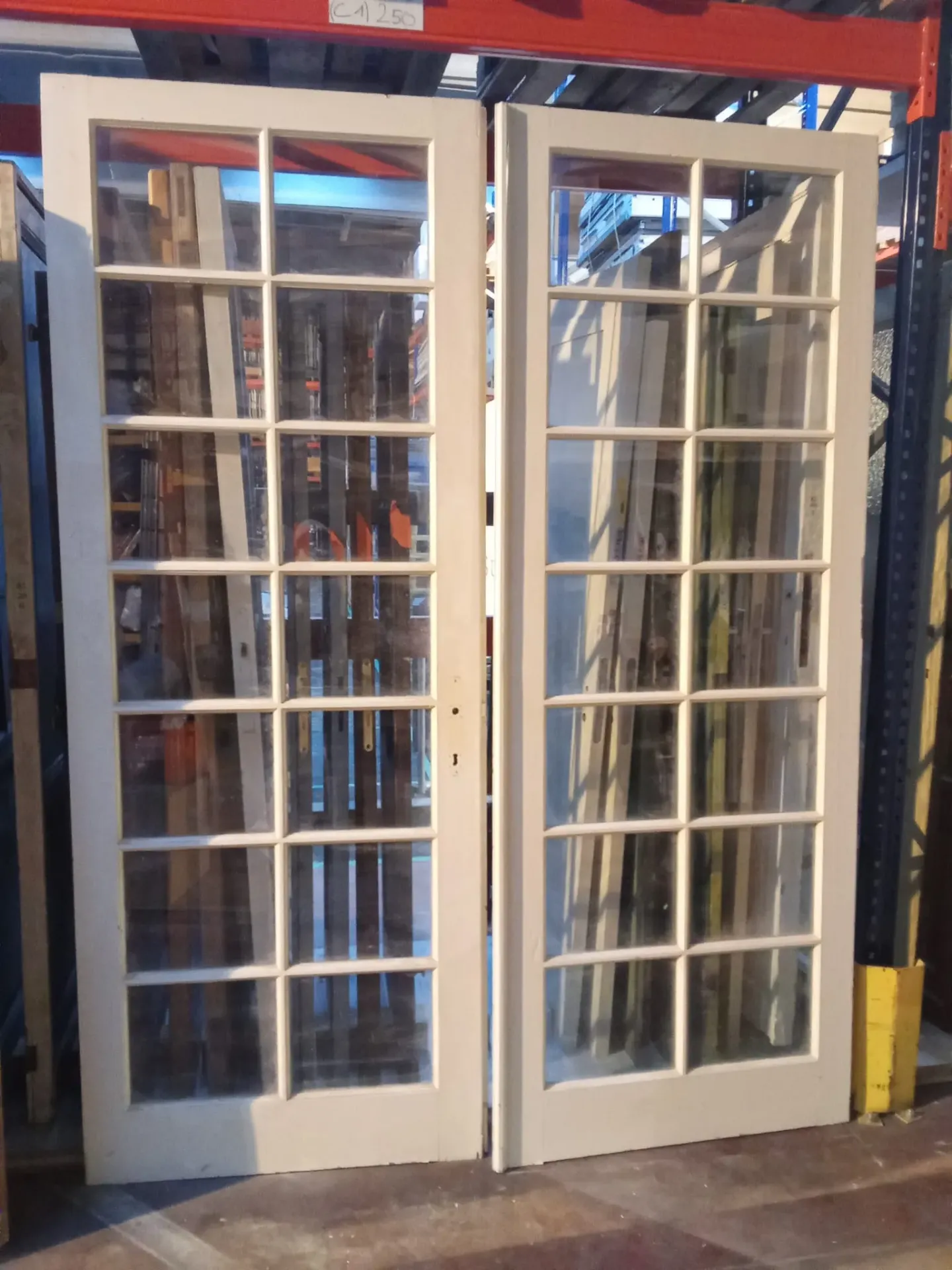 Double porte vitrée 14 carreaux -187*246 (avec cadre)