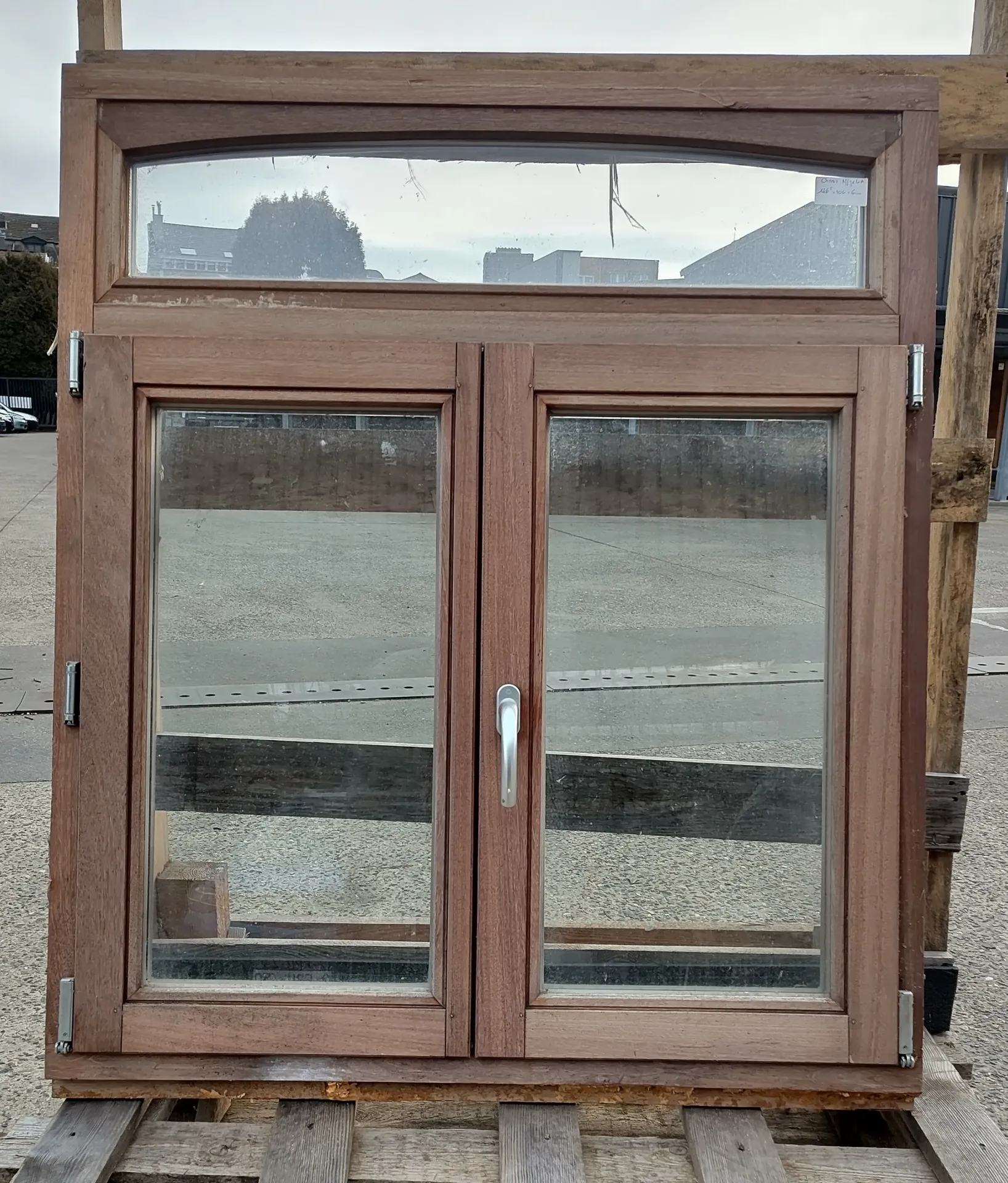 Châssis bois 2 vantaux & 1 imposte 126,5 x 106 x 6 cm (L)