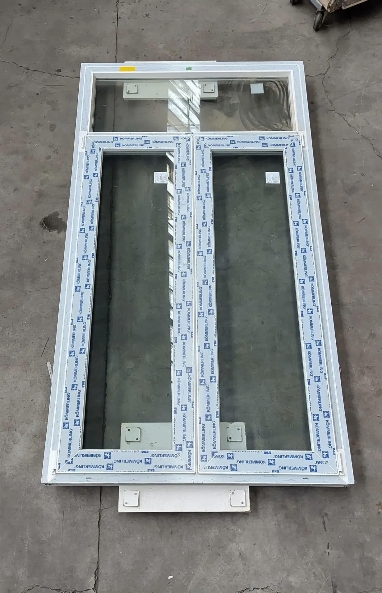 Châssis PVC blanc 2 vantaux & 1 imposte 268x46x8 cm (L)