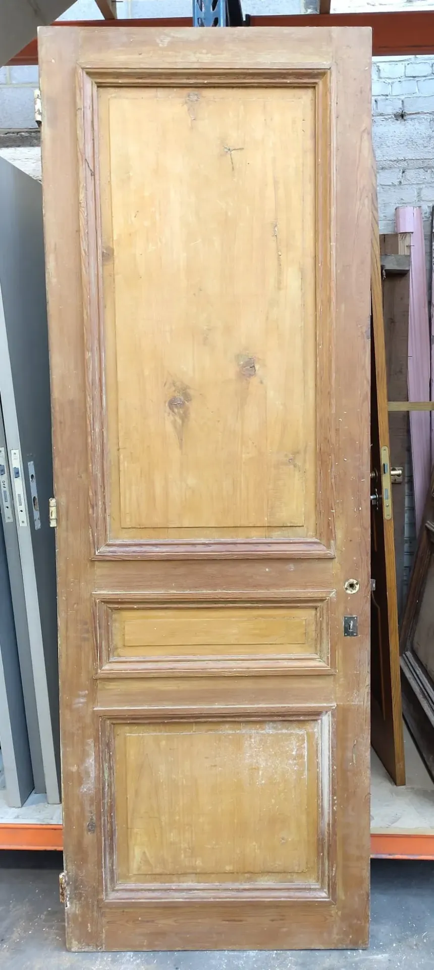 Porte ancienne 3 panneaux 246,5x84,5x3,5 cm (L)