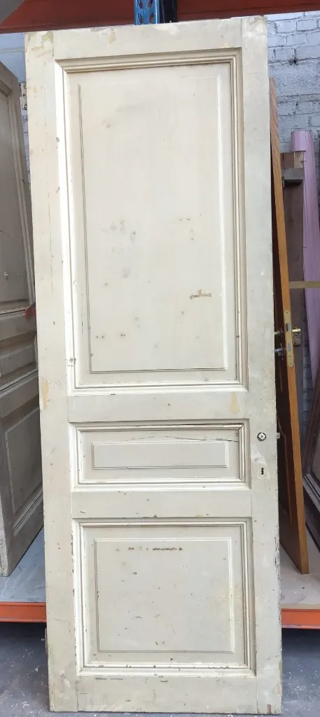 Porte pleine 3 panneaux 236x82x4,5 cm p. gauche (L)