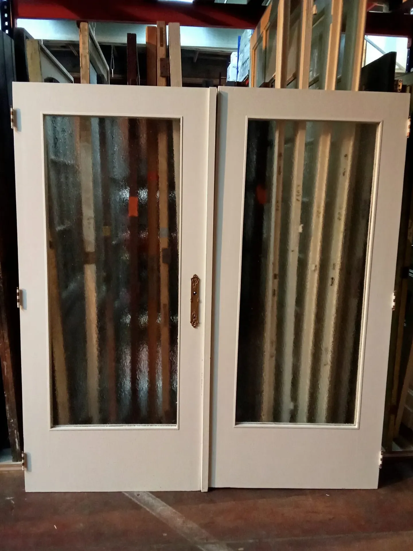 Double porte vitrage fleuri 164*201,5