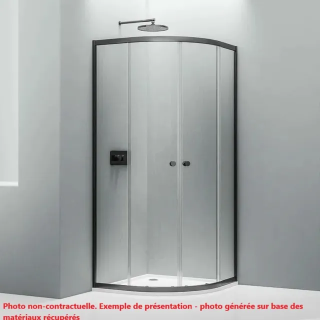 Cabine de douche d’angle semi arrondie 90x90x9 cm (L)