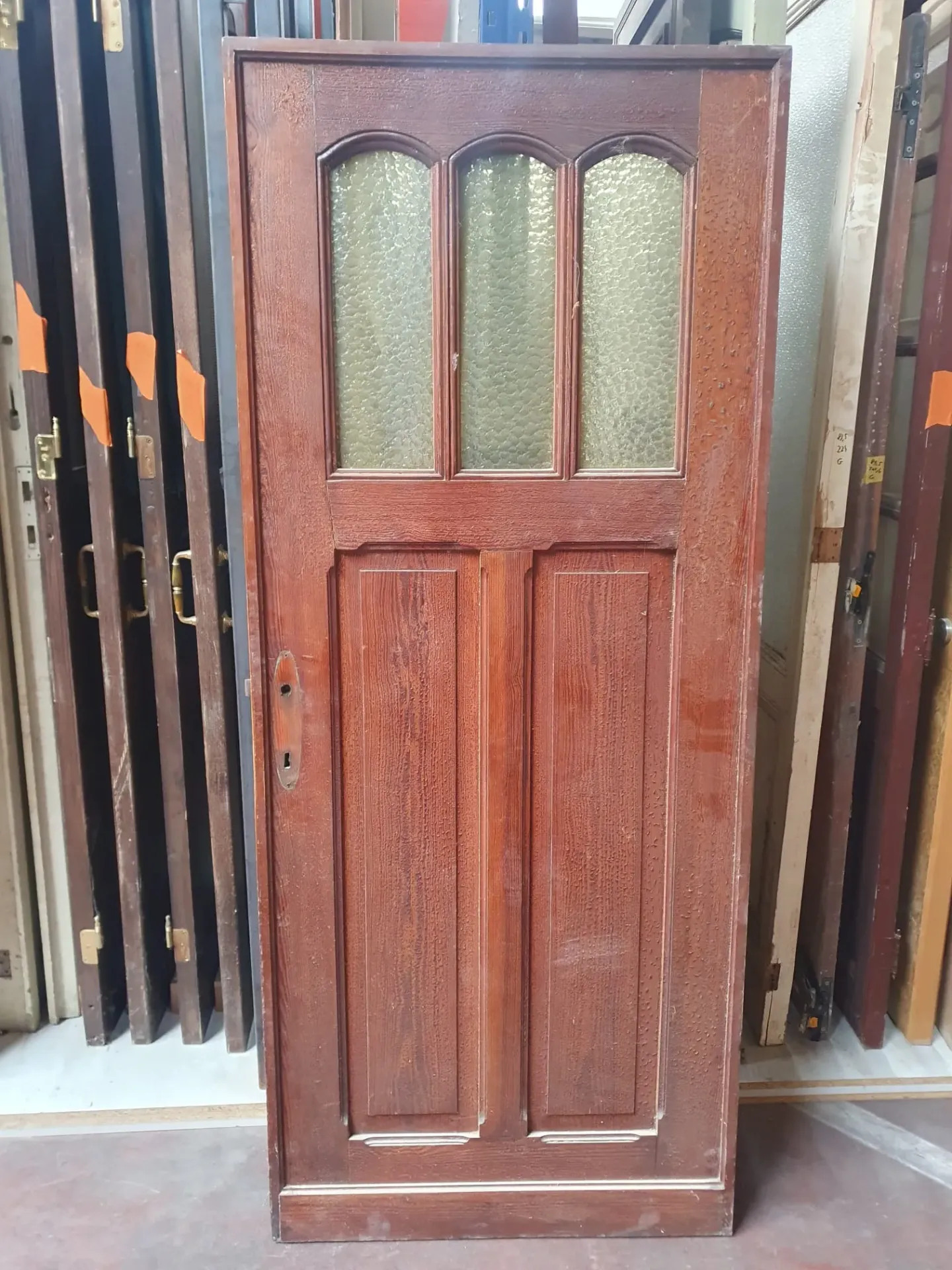 Porte en résineux 70*177 avec vitrage martelé