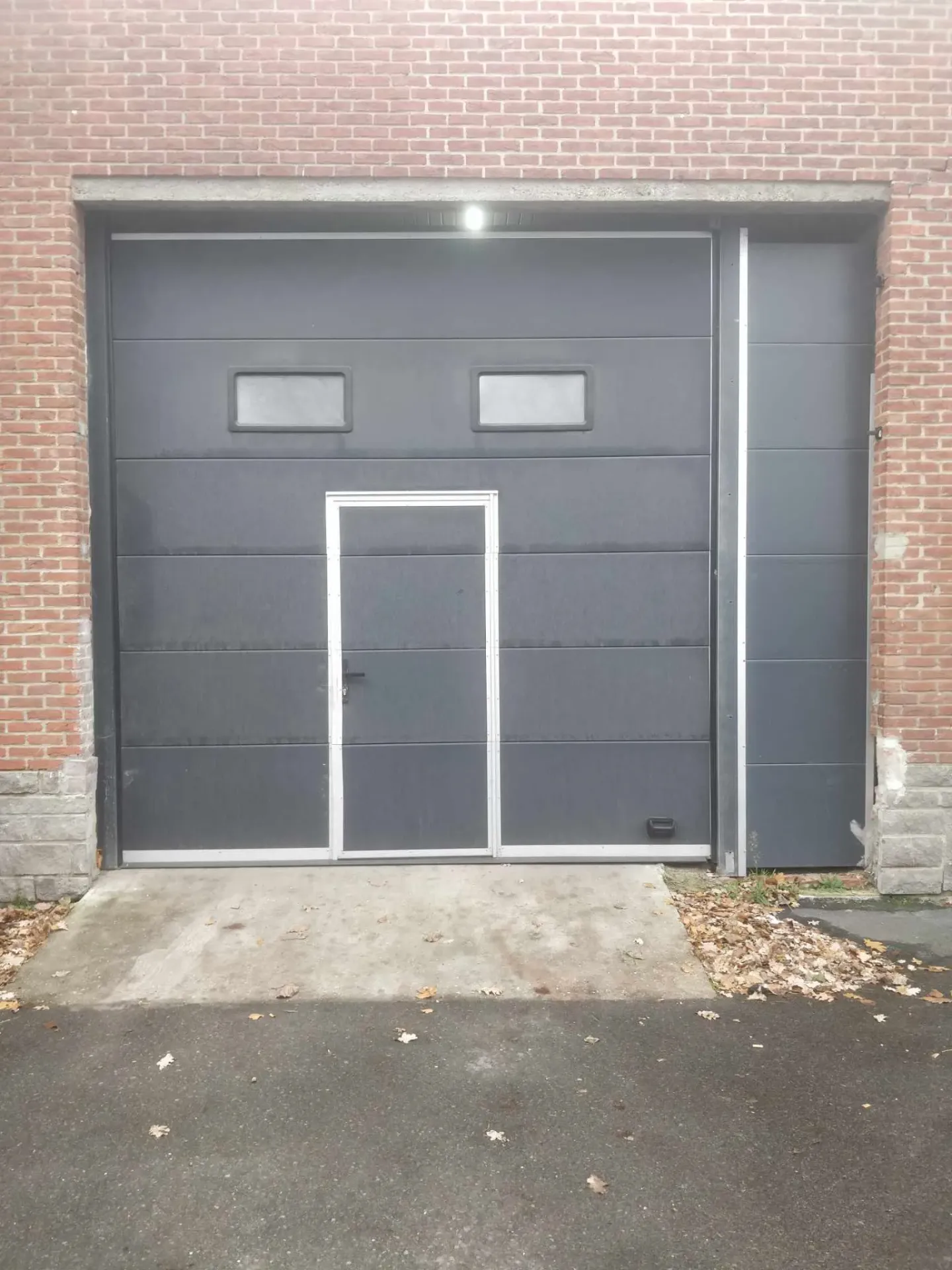 Porte sectionnelle avec porte piétonne