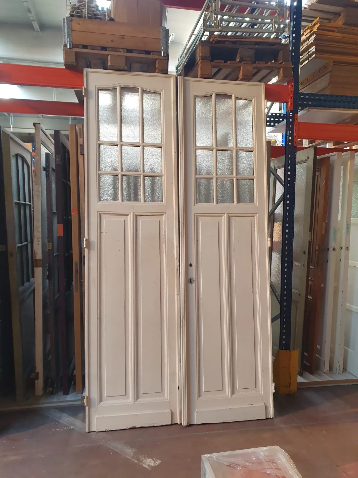 Double porte avec vitrage martelé - 142*270cm