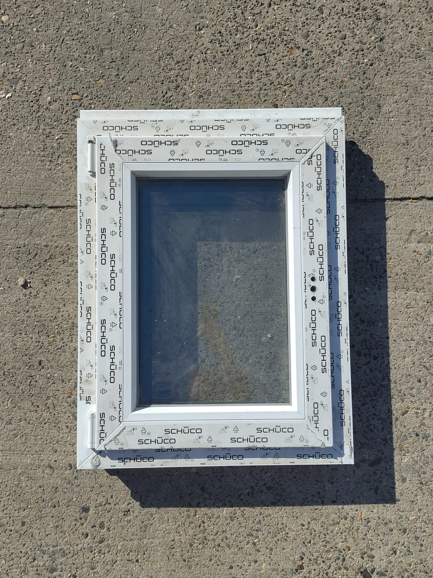 Châssis de fenêtre PVC blanc/anthracite 80x60x8,2 cm (L)