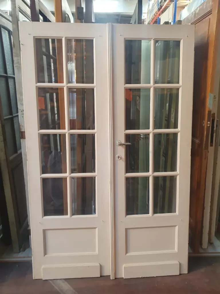 Double porte vitrage biseauté - 131*204cm