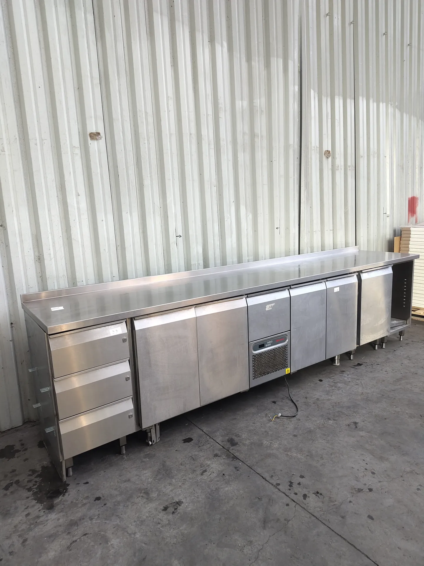 Meuble frigo inox (combi 4 meubles) (L)