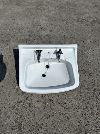 Lavabo céramique double robinet (L)