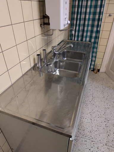 Evier en inox avec double bac (L) 