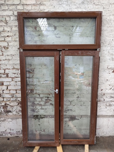 Châssis Afzelia 2 vantaux et 1 imposte (L) 